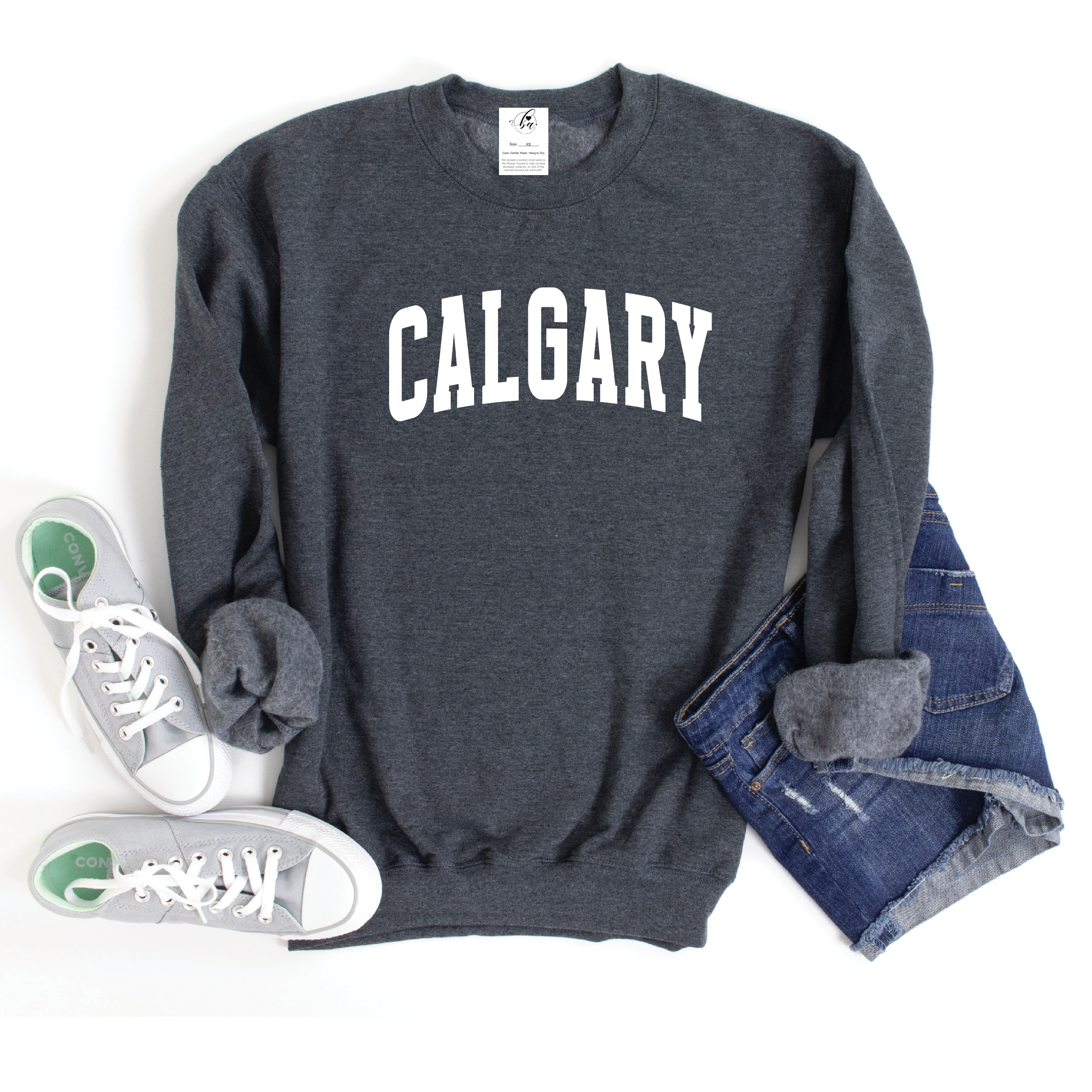 Hometown Varsity Style Cozy Crew Neck Sweater
