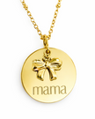 Custom Engraved Name Pendant Necklace with Bow Charm