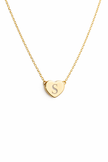 Custom Engraved Initial on Heart Pendant Necklace