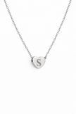 Custom Engraved Initial on Heart Pendant Necklace