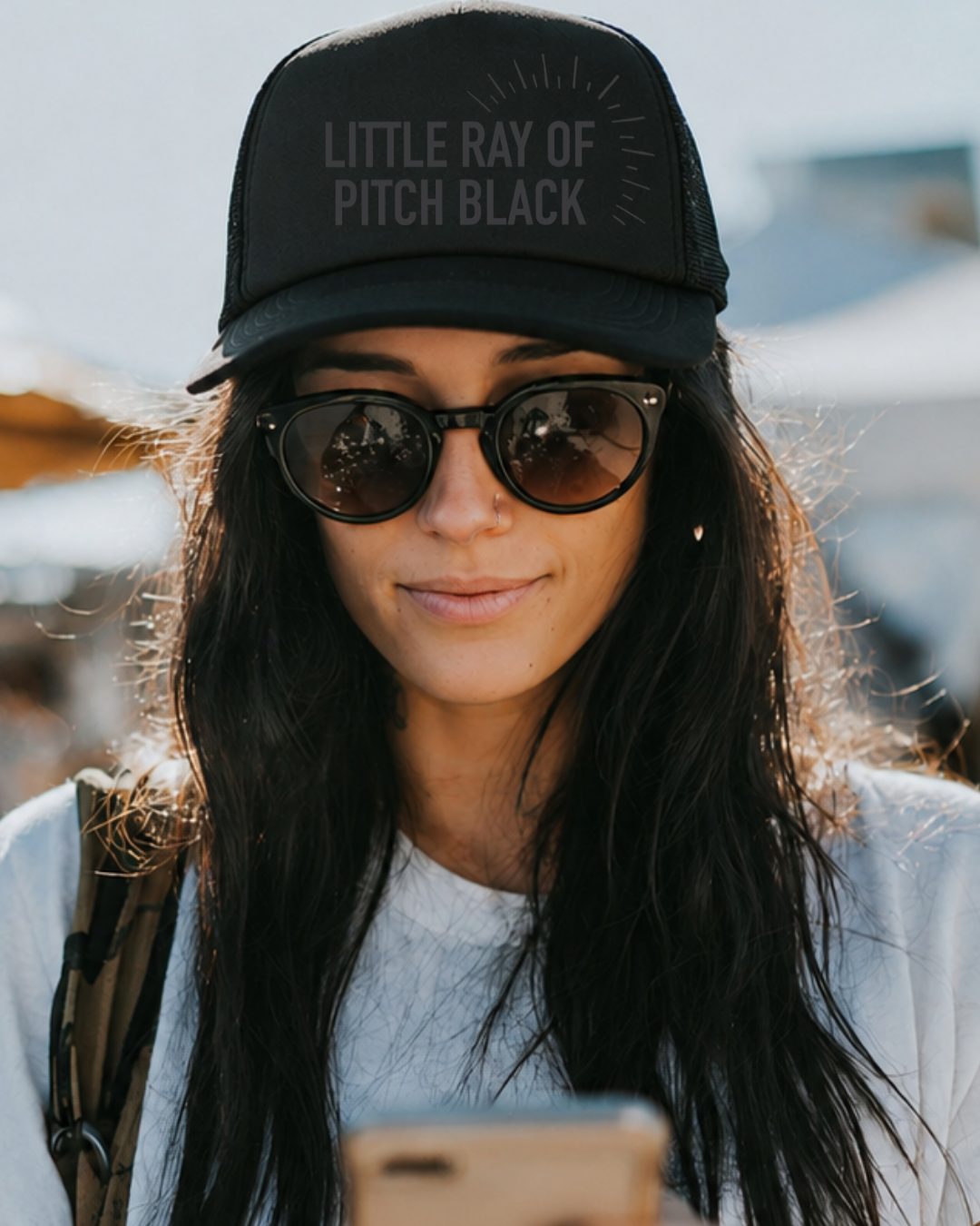 Little Ray of Pitch Black Trucker Cap