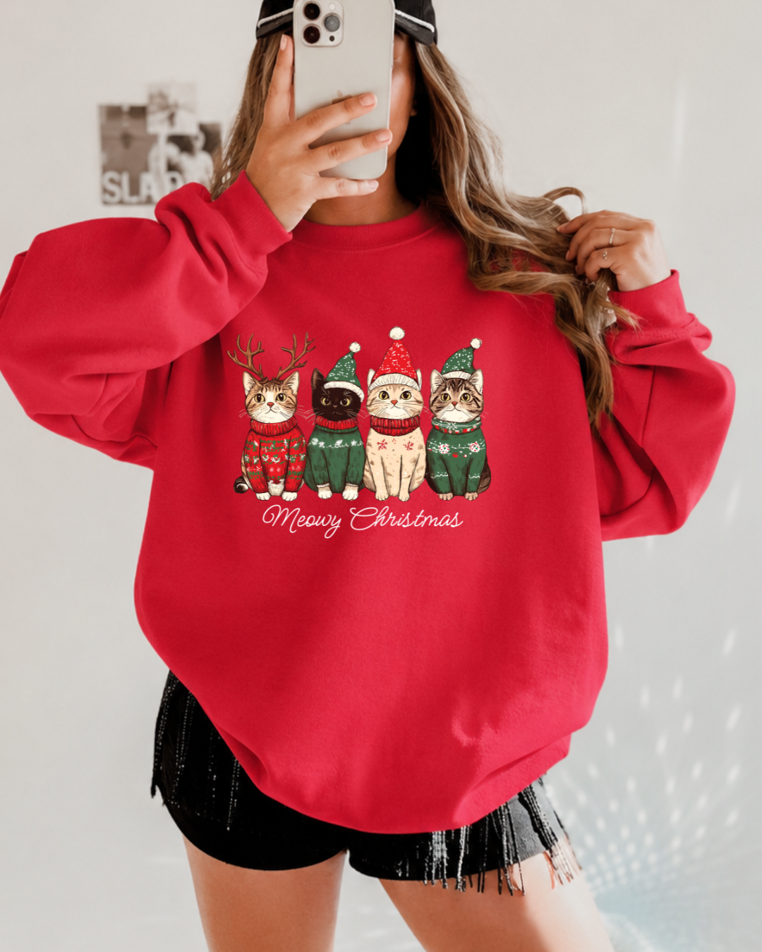 Meowy Christmas Cats Classic Crew Neck Sweater