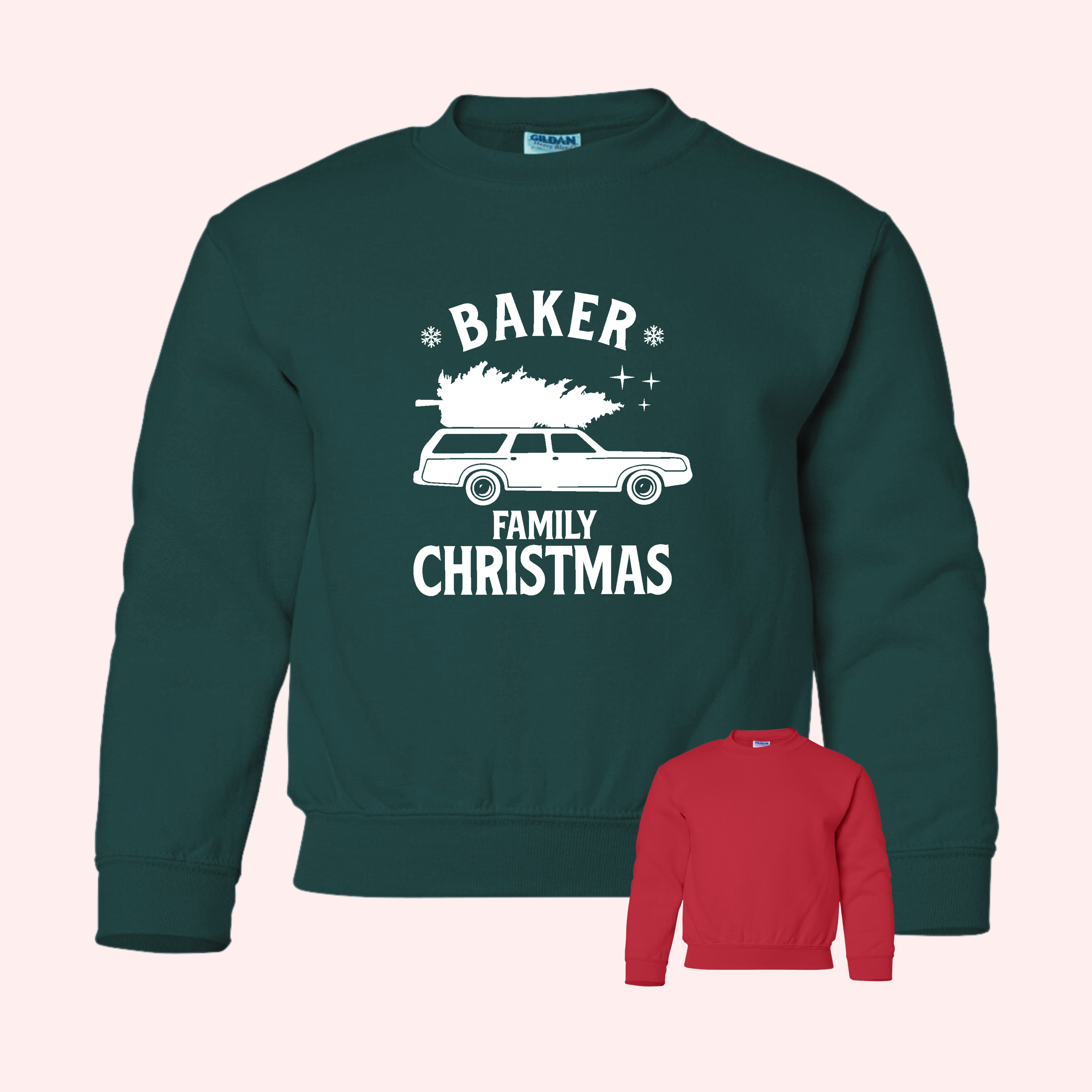 Custom Family Christmas {WAGON} YOUTH Sweater