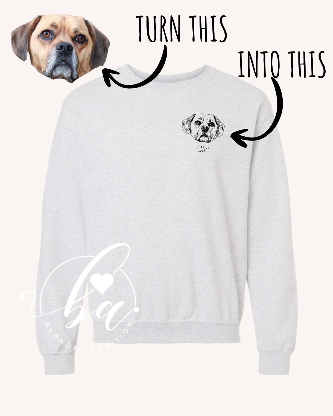Custom Pet Crew Classic Crew Neck Sweater