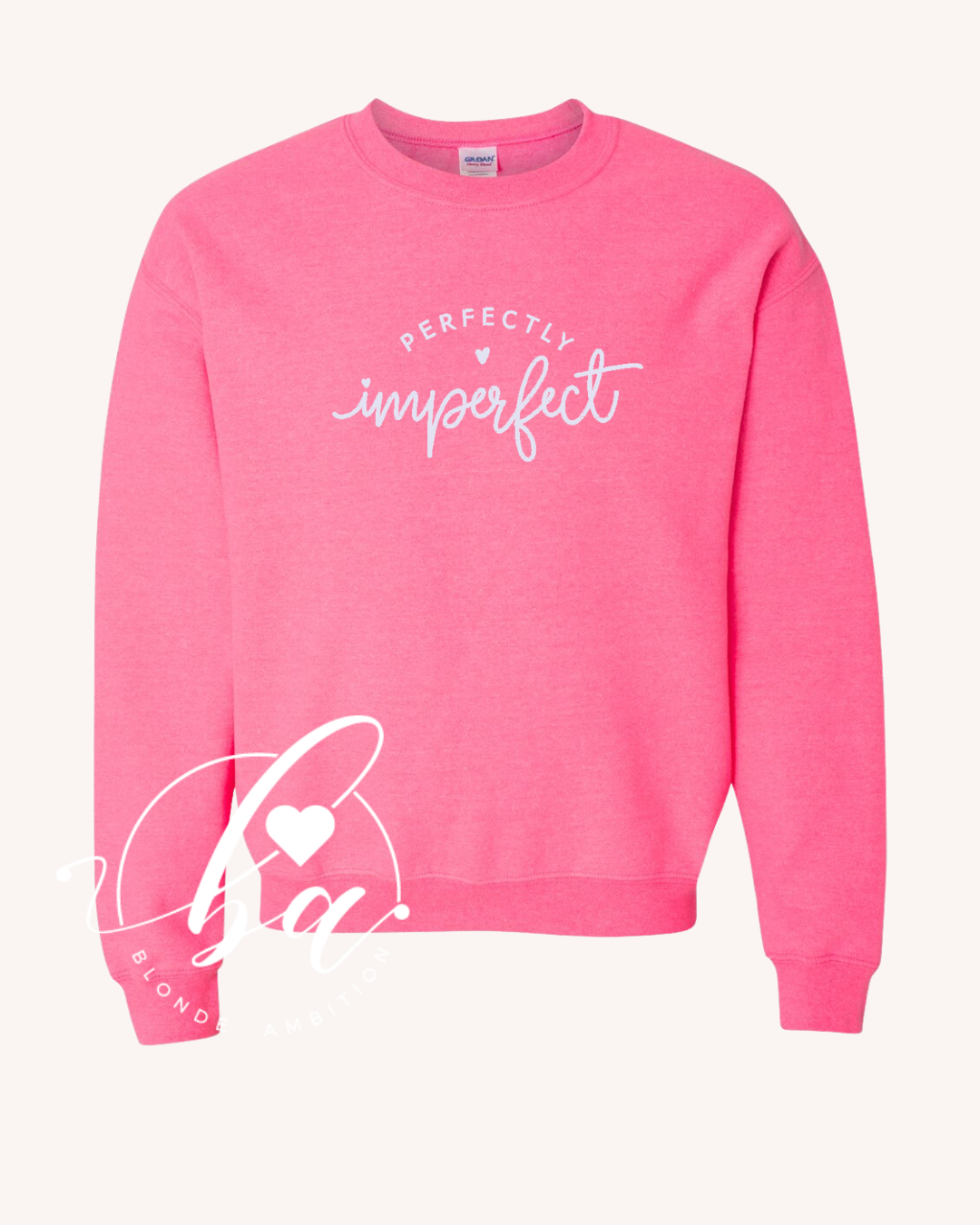 Perfectly Imperfect Embroidered Classic Crew Neck Sweater
