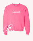I'm Coming to the Cottage Embroidered Classic Crew Neck Sweater