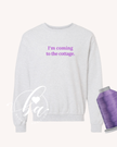 I'm Coming to the Cottage Embroidered Classic Crew Neck Sweater
