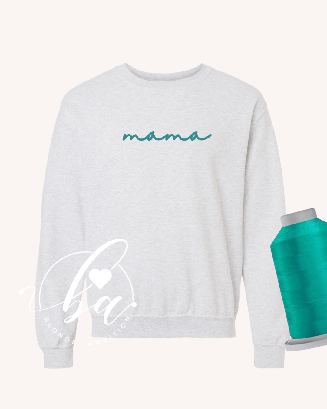 Customizable Script Embroidered Classic Crew Neck Sweater