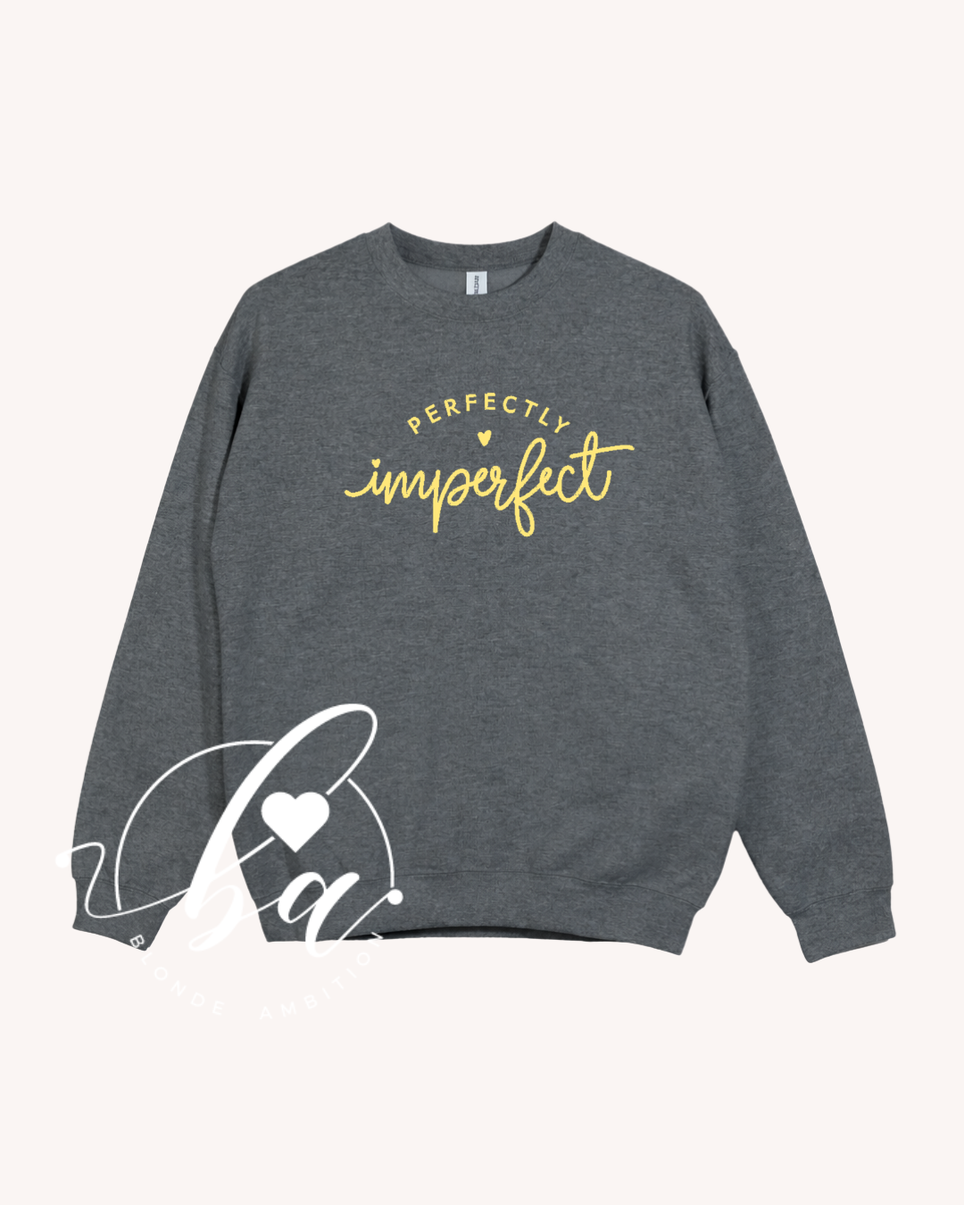 Perfectly Imperfect Embroidered Classic Crew Neck Sweater