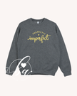 Perfectly Imperfect Embroidered Classic Crew Neck Sweater