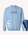 I'm Coming to the Cottage Embroidered Classic Crew Neck Sweater