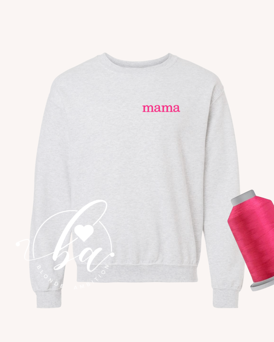 Customizable Crest Embroidered Classic Crew Neck Sweater