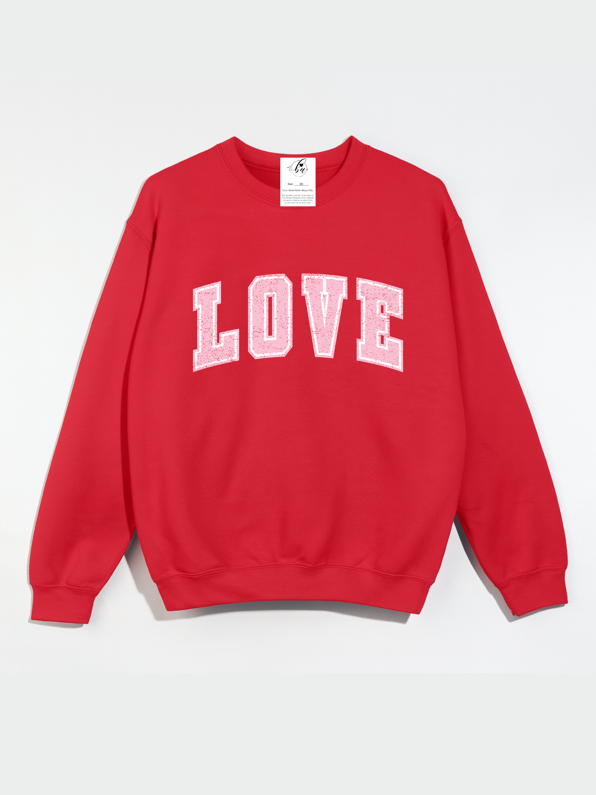 Love Varsity Cozy Crew Neck Sweater – Blonde Ambition Apparel