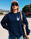 Rock On Skull Hand Classic Crew
