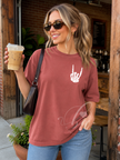 Rock On Skull Hand Heavy Weight Tee (Boxier Style)