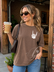 Rock On Skull Hand Heavy Weight Tee (Boxier Style)
