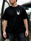 Rock On Skull Hand Heavy Weight Tee (Boxier Style)