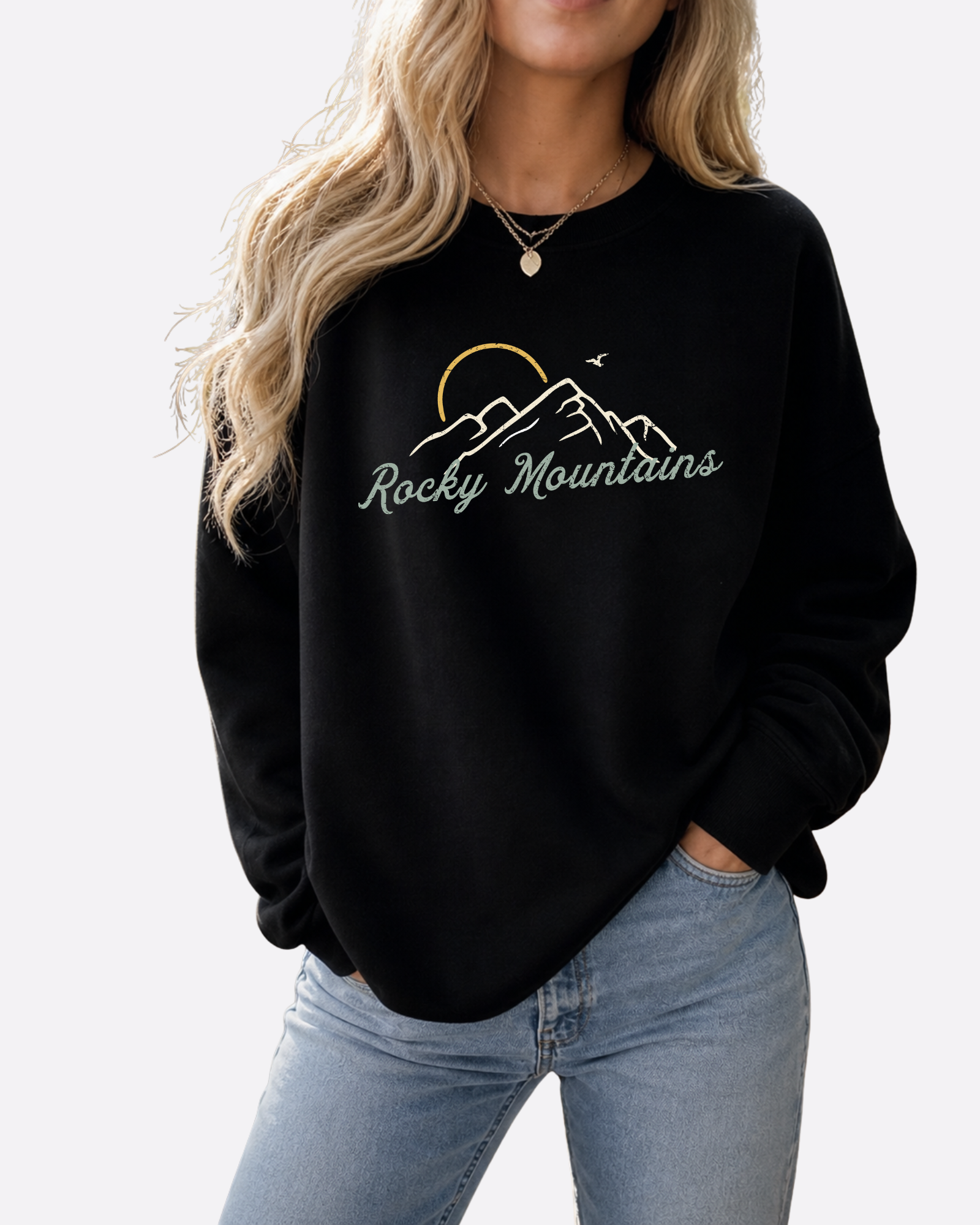 Rocky Mountains Cozy Crew Neck Sweater