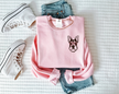 Schnauzer with Heart Glasses Embroidered CLASSIC Crew Neck Sweater
