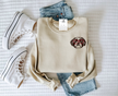 Shih Tzu with Heart Glasses Embroidered CLASSIC Crew Neck Sweater