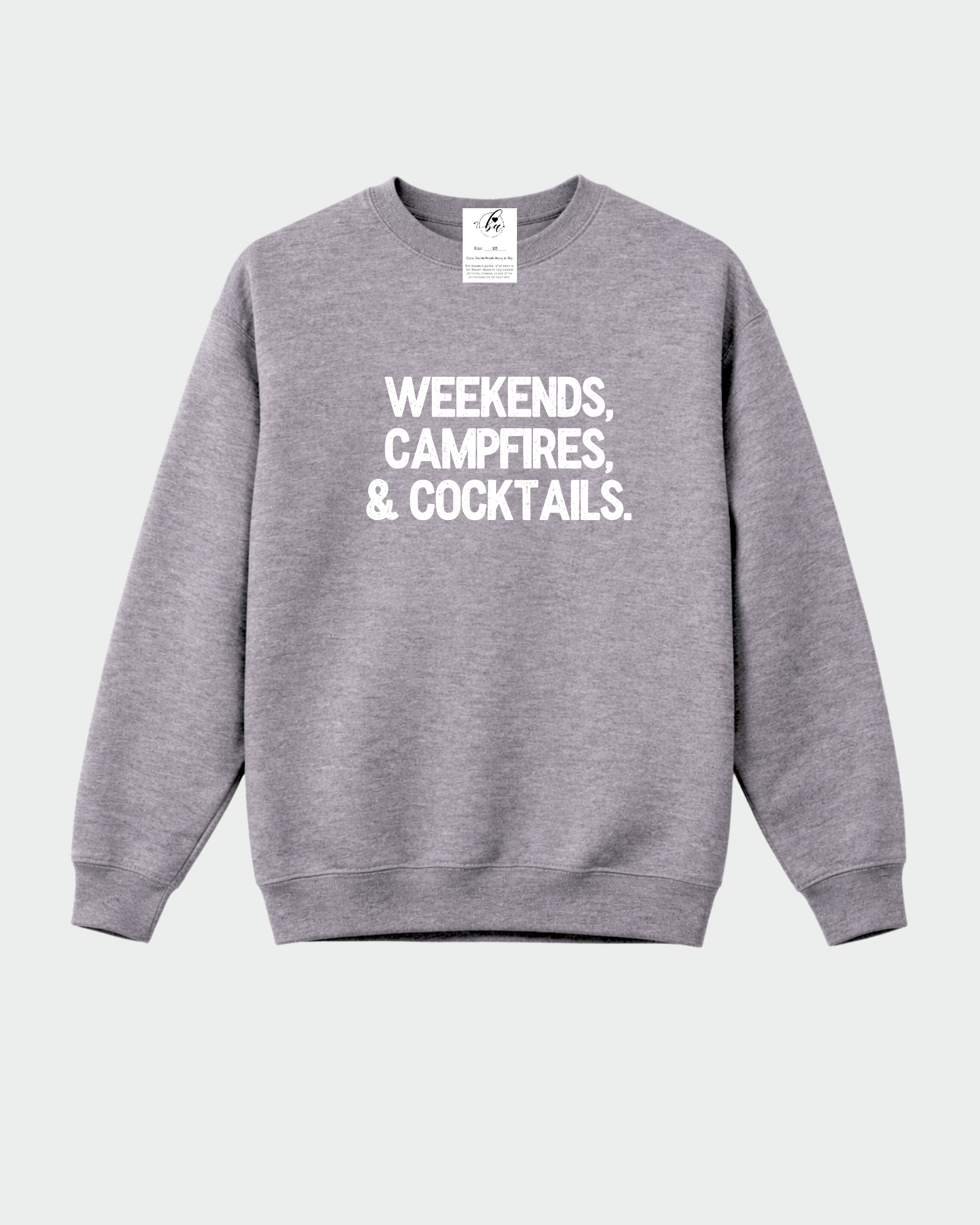 Weekends, Campfires & Cocktails Cozy Crew Neck Sweater