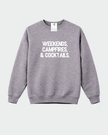 Weekends, Campfires & Cocktails Cozy Crew Neck Sweater