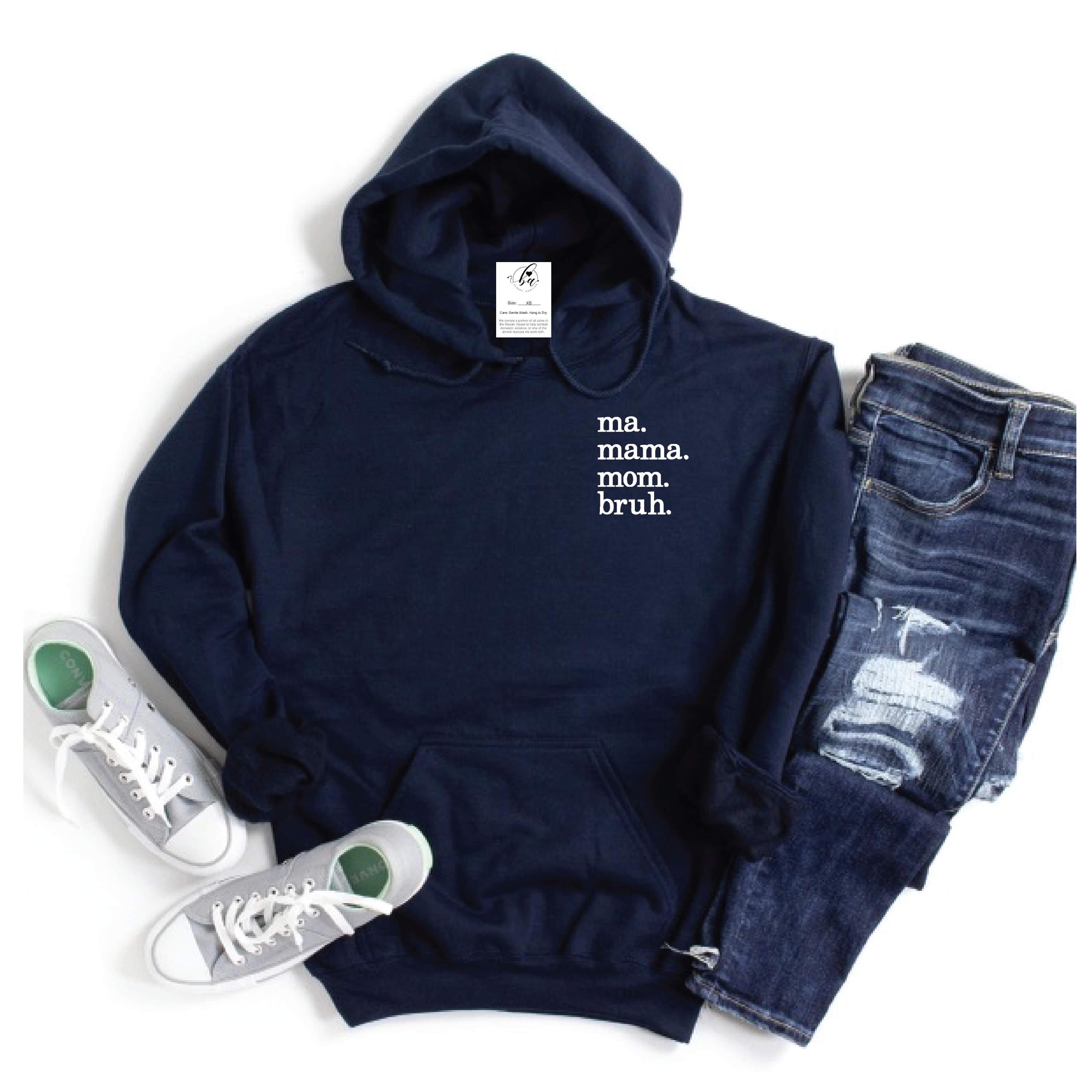 Embroidered Bruh {Crest} Cozy Hoodie