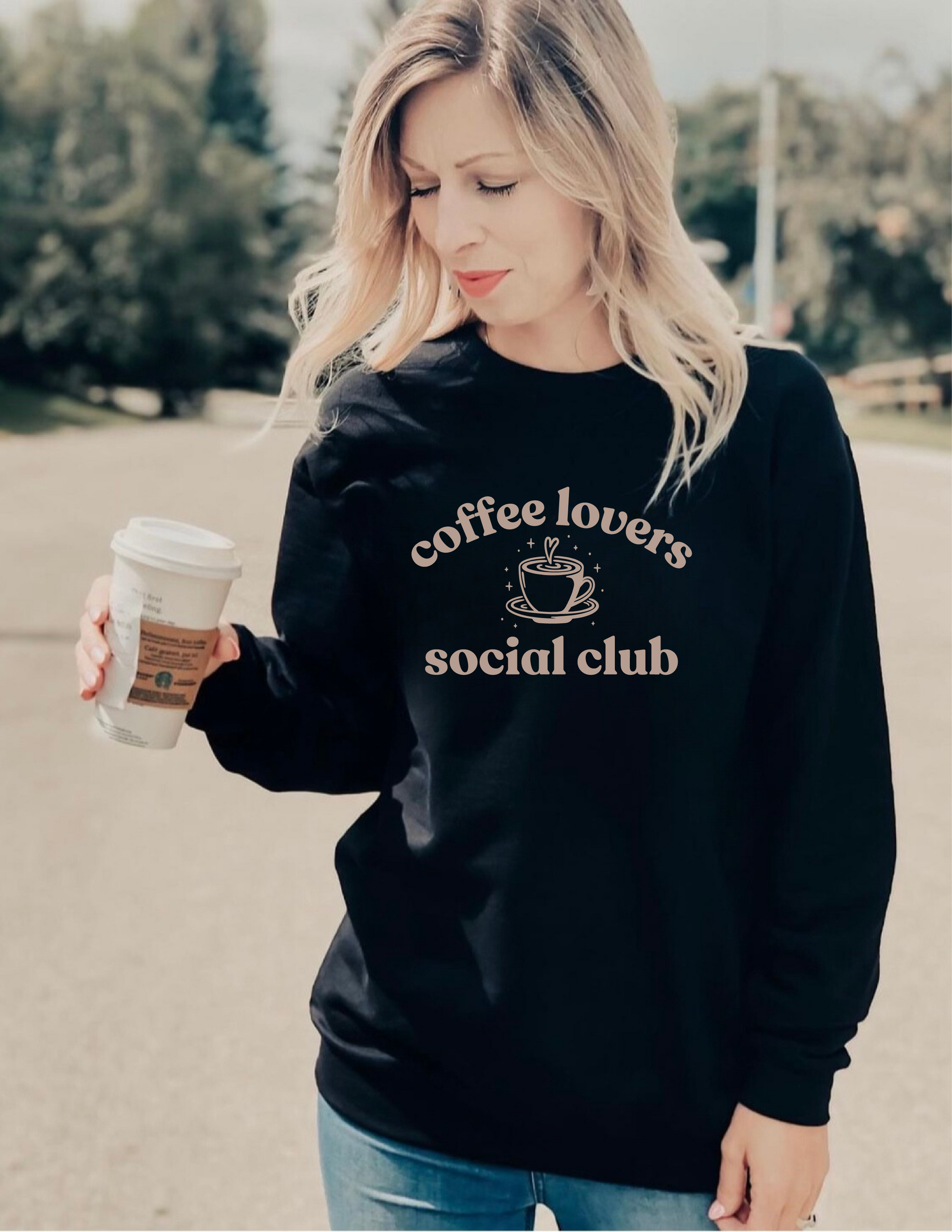 Coffee Lovers Social Club Cozy Crew Neck Sweater – Blonde Ambition