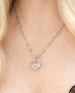 Custom Engraved Heart Padlock Necklace