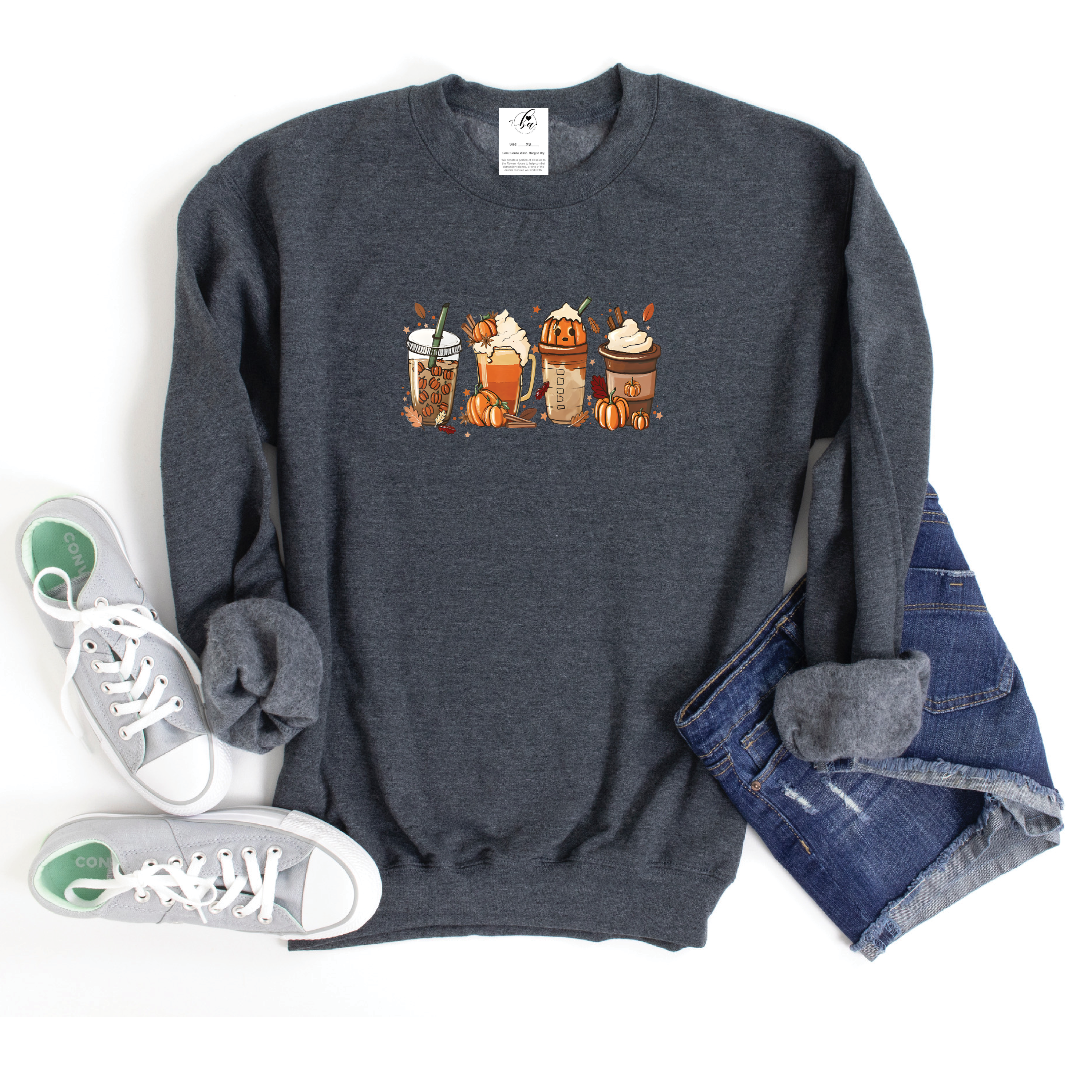 Pumpkin Spice Drinks Obsession Cozy Crew Neck Sweater