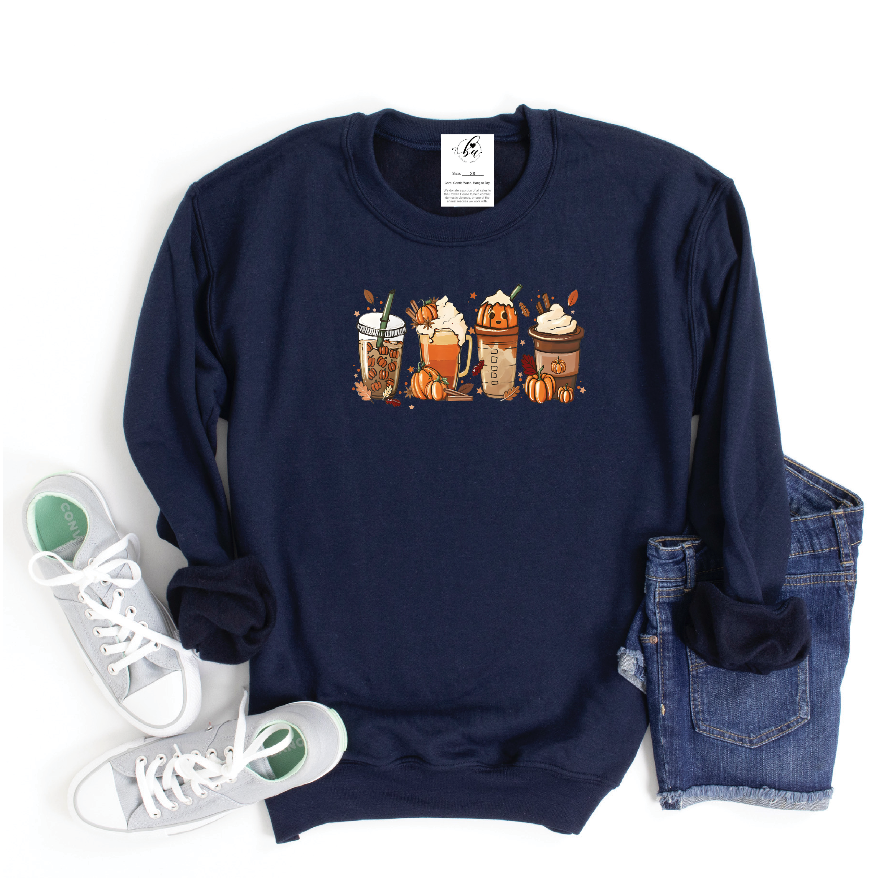 Pumpkin Spice Drinks Obsession Cozy Crew Neck Sweater