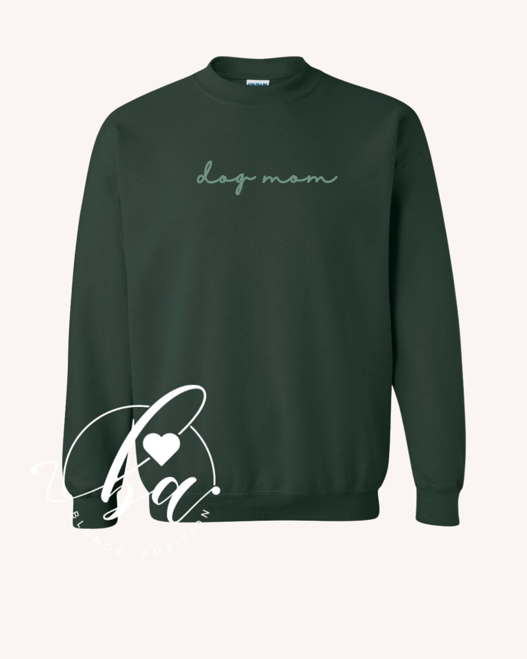 Customizable Script Embroidered Classic Crew Neck Sweater