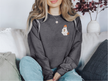 Embroidered Ghost with Latte  Classic Crew Neck Sweater