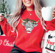 Holly Highland Cow Classic Crew Neck Sweater