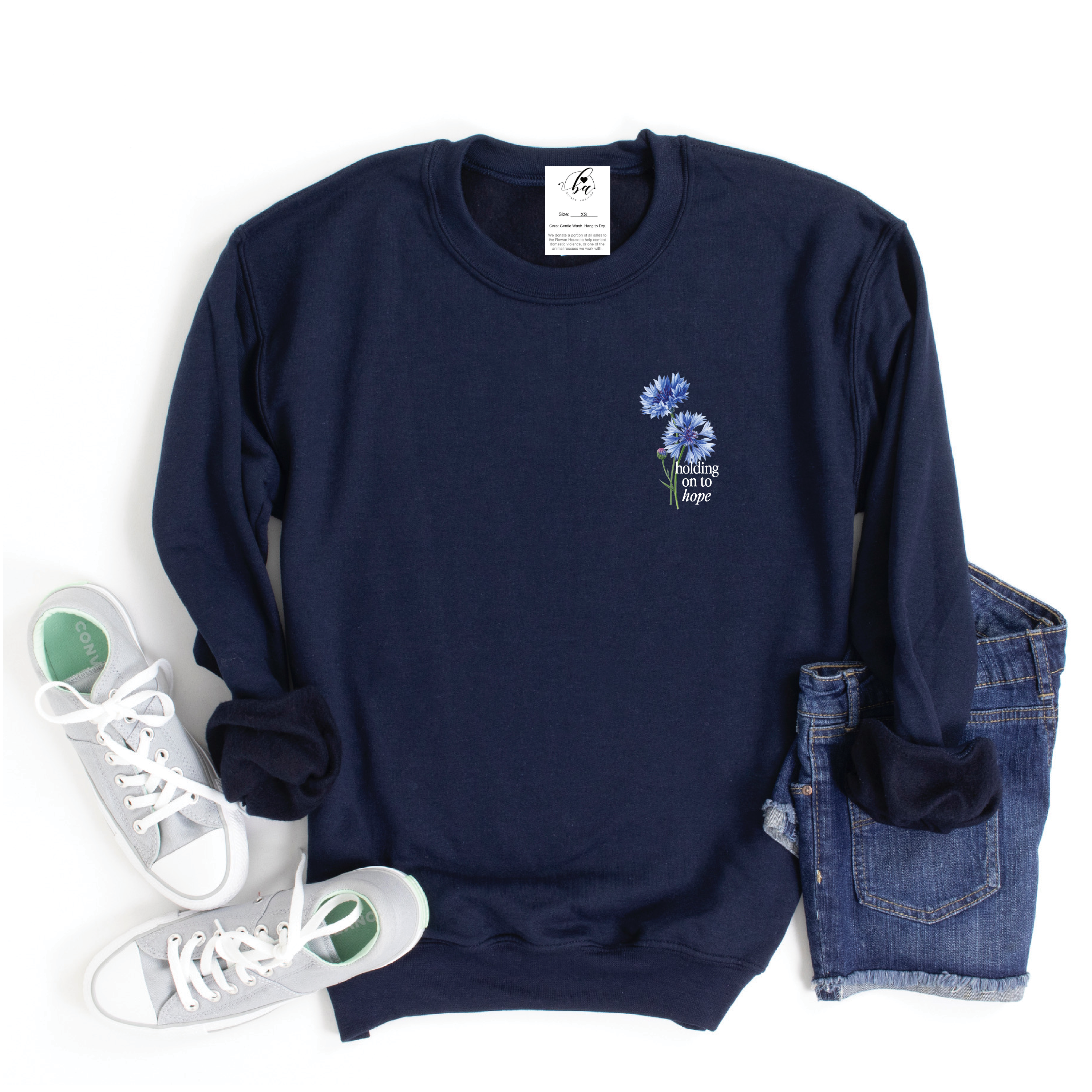 Holding on to Hope  Cozy Crew Neck Sweater