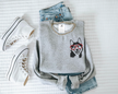 Husky with Heart Glasses Embroidered CLASSIC Crew Neck Sweater