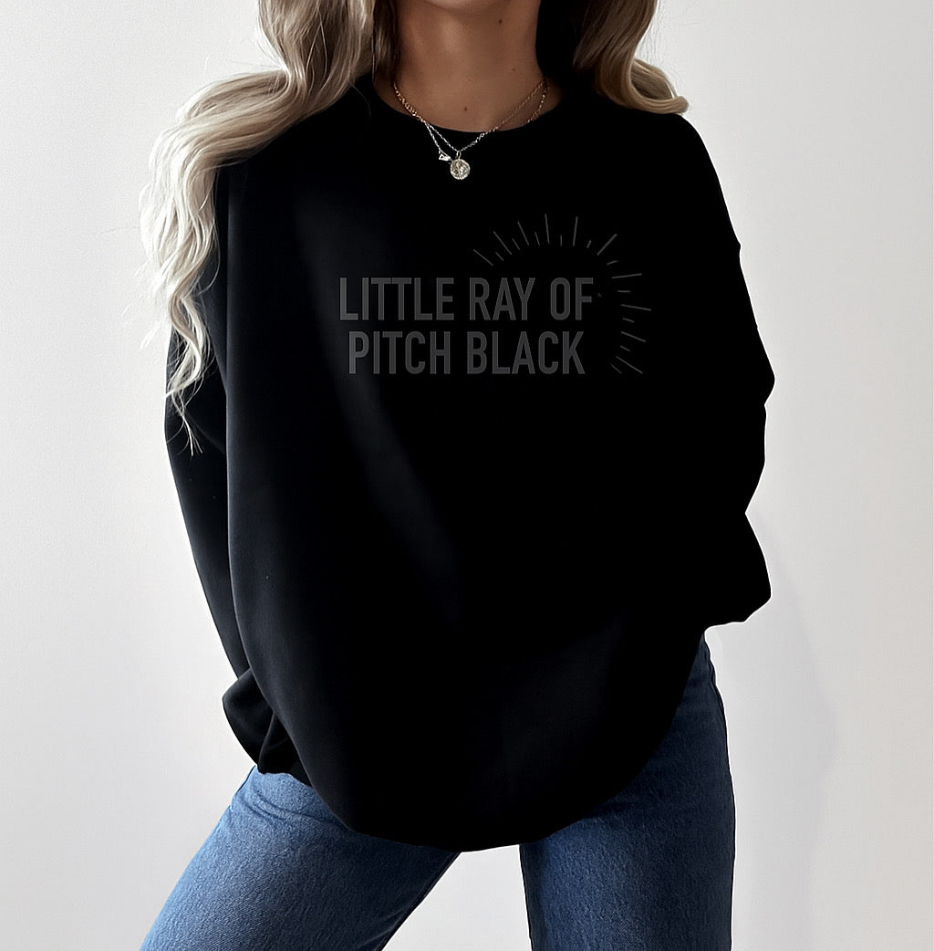 little ray of pitch black sweater