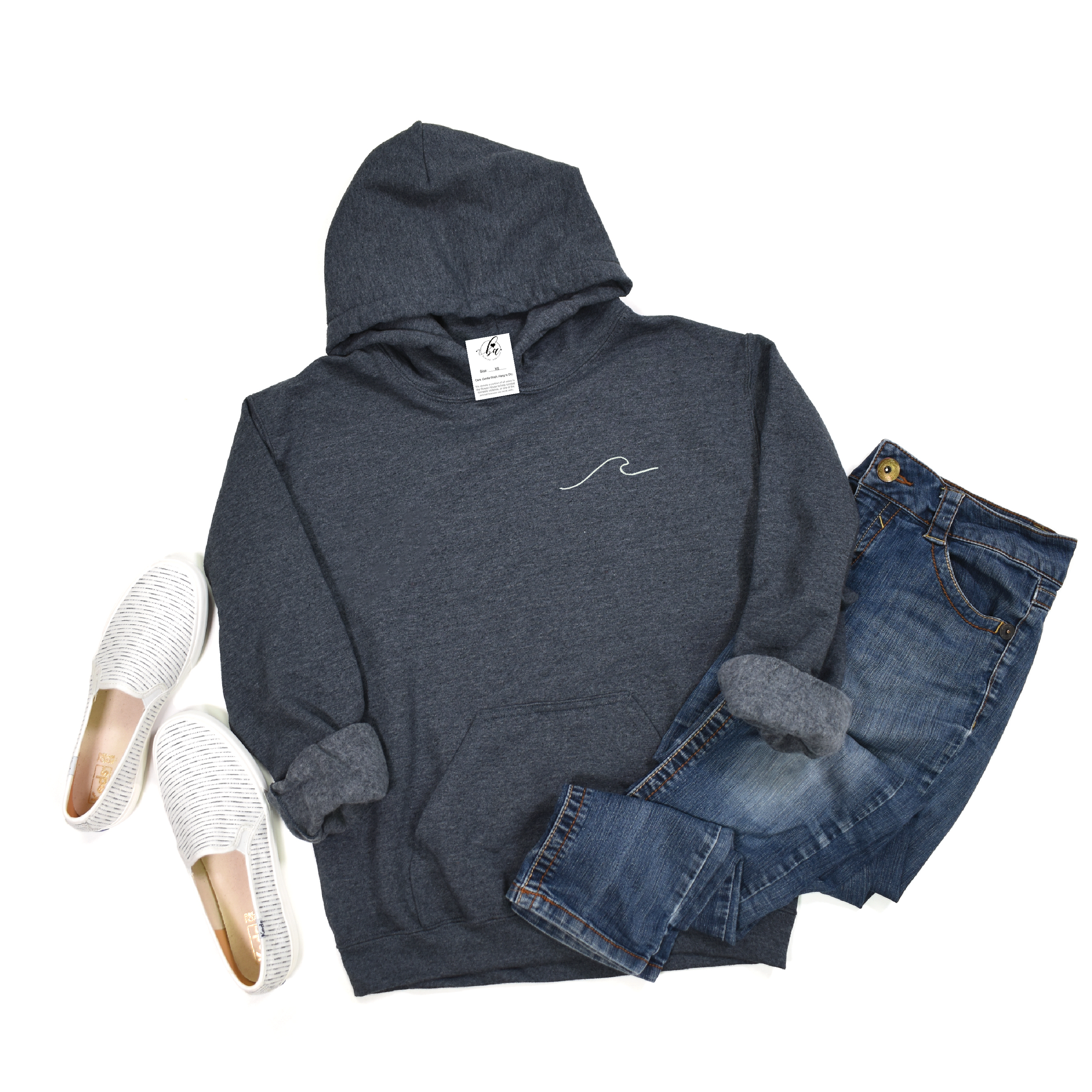 Waves Embroidered Cozy Hoodie