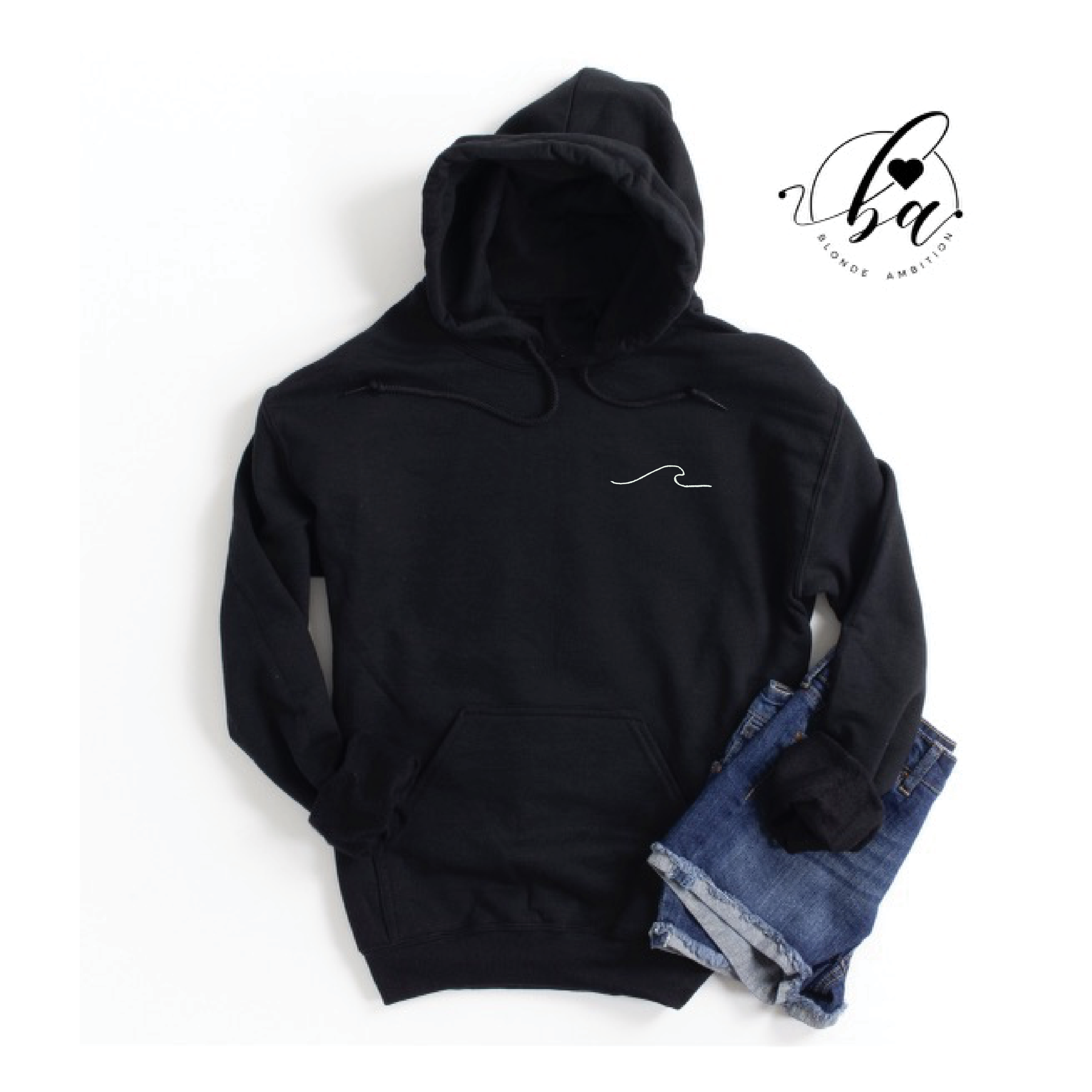 Waves Embroidered Cozy Hoodie
