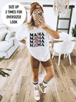 Electric Mama on Repeat Heavy Weight Tee - Pink