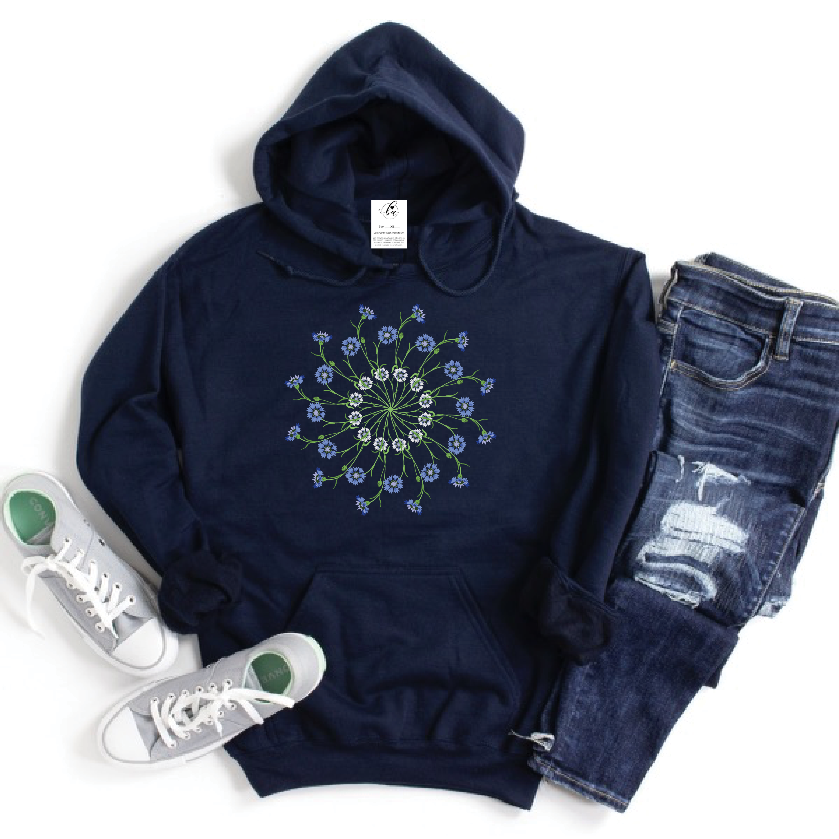 Cornflower Mandala Cozy HOODIE