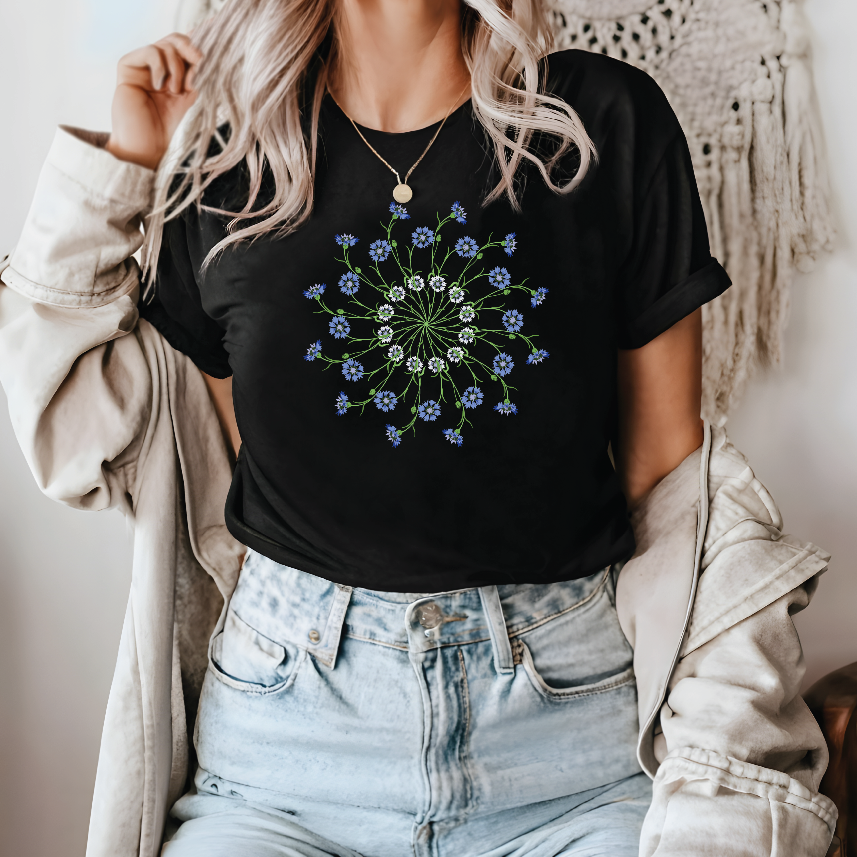 Cornflower Mandalla Tee