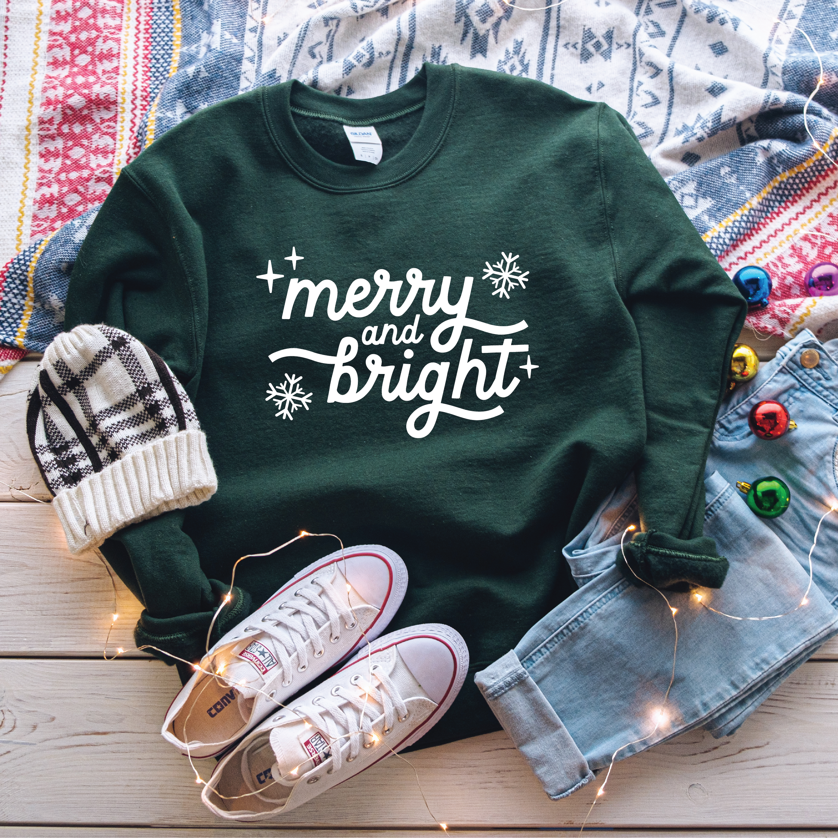 Merry & Bright Classic Crew Neck Sweater
