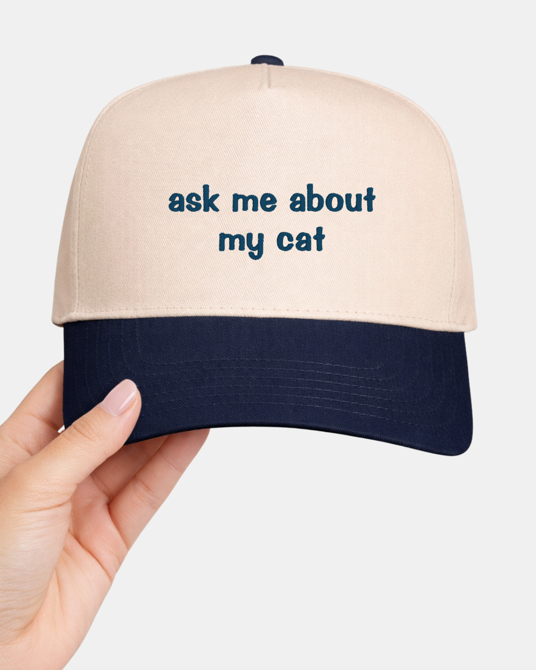 Ask Me About My Cat Embroidered Cap