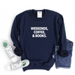 Weekends, Coffee, & Books Cozy Crew Neck Sweater