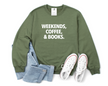 Weekends, Coffee, & Books Cozy Crew Neck Sweater