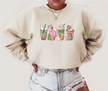 Winter Drinks {Pink} Classic Crew Neck Sweater