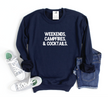 Weekends, Campfires & Cocktails Cozy Crew Neck Sweater