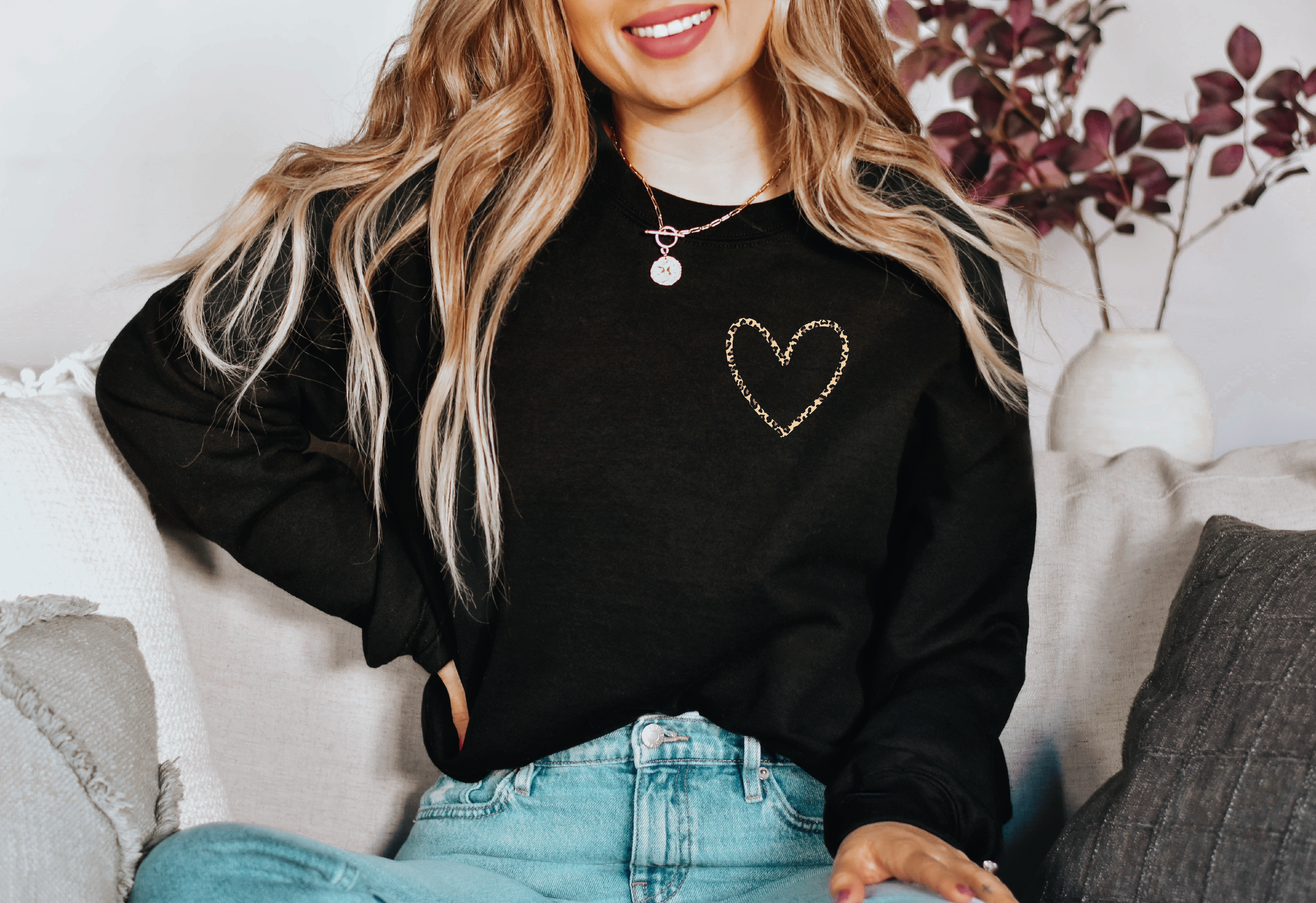 Leopard crew 2025 neck sweater