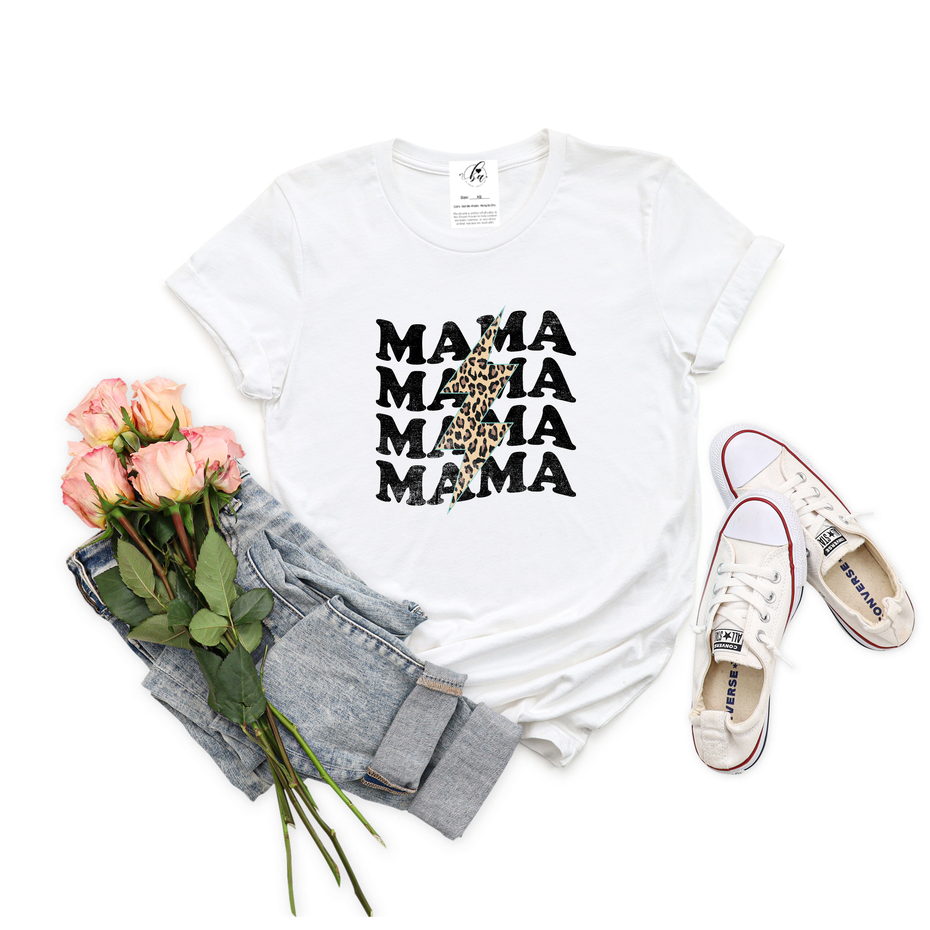 Electric Mama on Repeat Tee - Teal